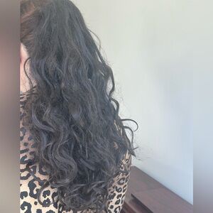 SOLD! Big Wavy Ponytail Wig Clip Long - Dark Brown